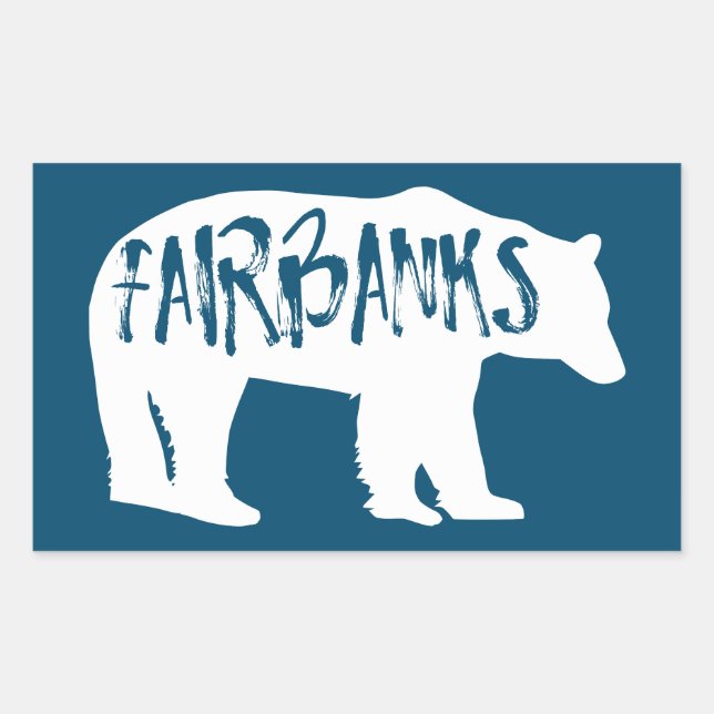 Fairbanks Alaska Bear Rectangular Sticker (Front)
