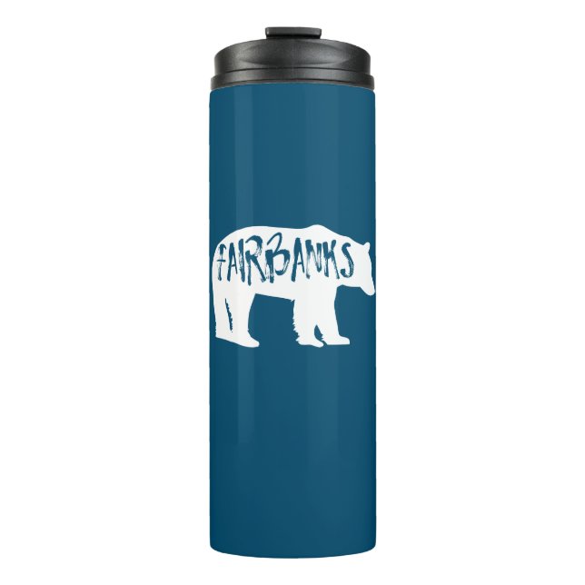 Fairbanks Alaska Bear Thermal Tumbler (Front)