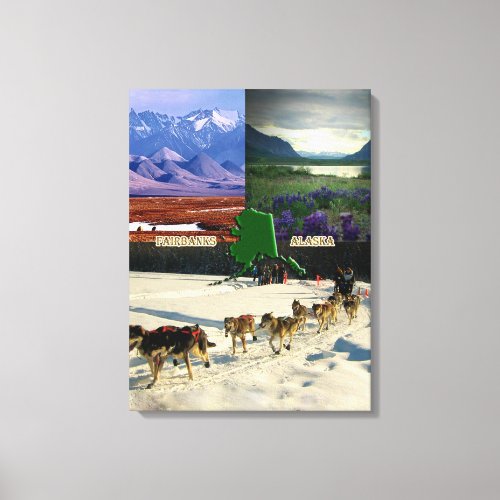 Fairbanks Alaska Collage Canvas Print