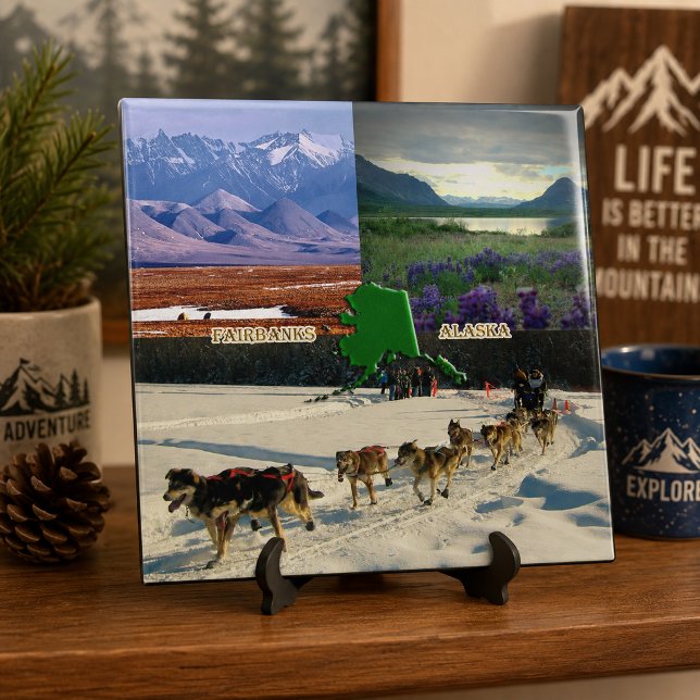 Fairbanks, Alaska Collage Ceramic Tile (Fairbanks, Alaska Collage Ceramic Tile)