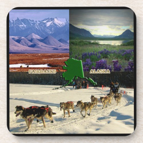 Fairbanks Alaska Collage Coaster