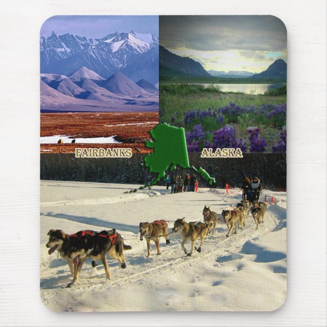 Fairbanks, Alaska Collage Mouse Pad (Front)