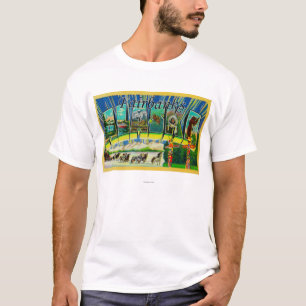Fairbanks, Alaska - Large Letter Scenes T-Shirt