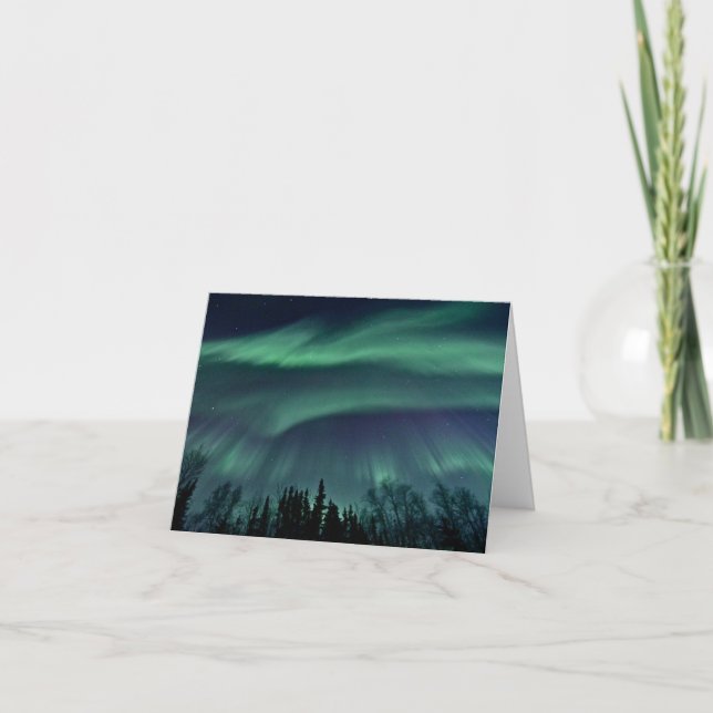 Fairbanks Alaska Northern Lights Birthday Card (Front)