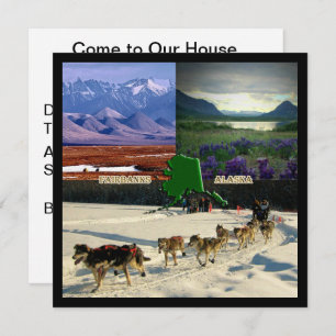Fairbanks Alaska Photo Collage Housewarming Invitation