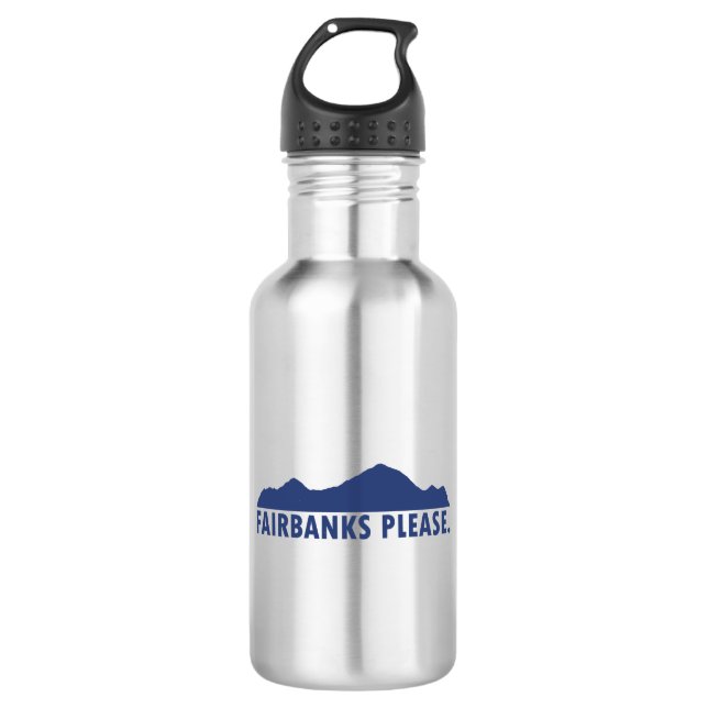 Fairbanks Alaska Please Stainless Steel Water Bottle (Front)