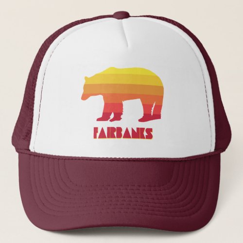 Fairbanks Alaska Rainbow Bear Trucker Hat