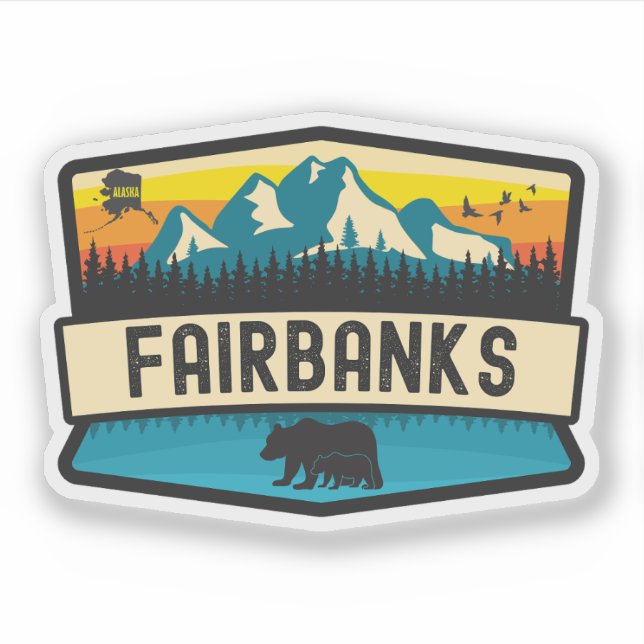 Fairbanks, Alaska Sticker (Front)