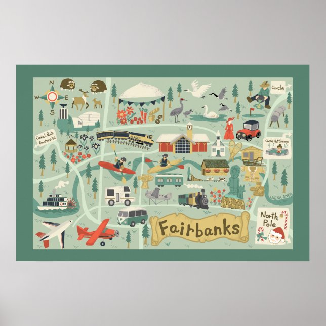 Fairbanks Map Poster (Front)