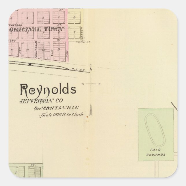 Fairbury and Steele City, Nebraska Square Sticker (Front)