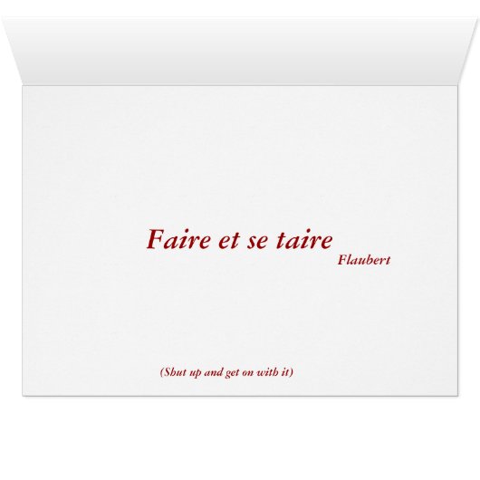 Faire et se taire - Flaubert (Inside Horizontal (Bottom))