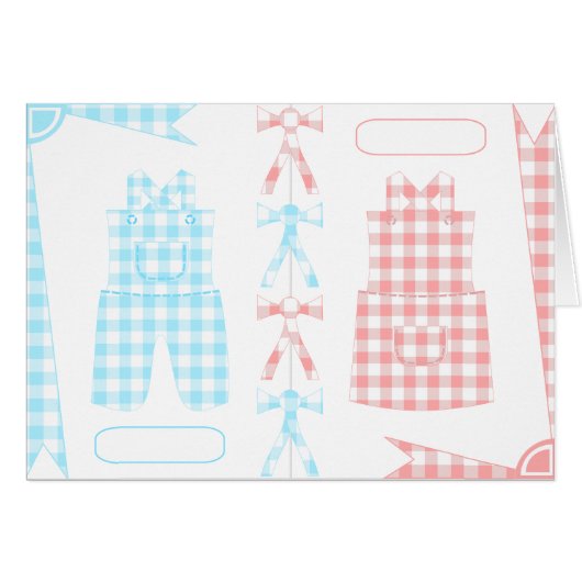 Faire-part de naissance jumeaux. cards (Front Horizontal)