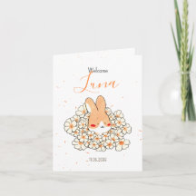 Faire-part naissance lapin photo Florals