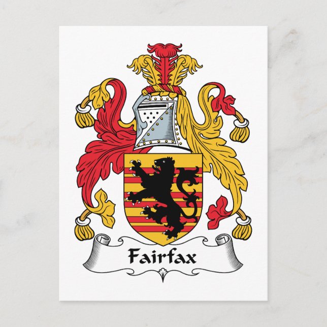 Fairfax Family Crest Postcard (Front)