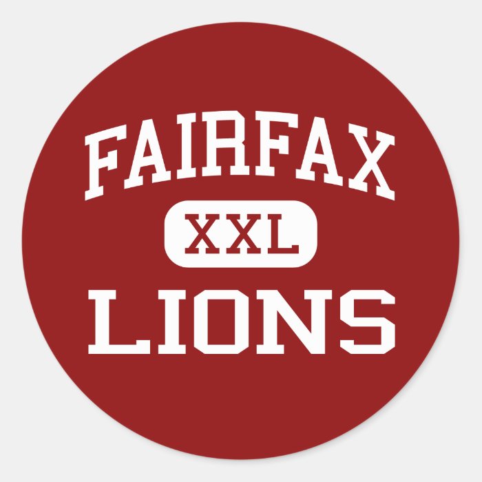 Fairfax   Lions   High   Los Angeles California Round Sticker