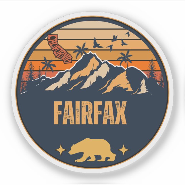 Fairfax town, California Sticker (Front)