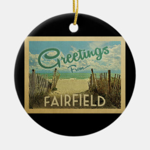 Fairfield Beach Vintage Travel Ceramic Ornament