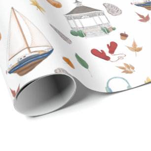 Fairfield Connecticut Autumn in New England Wrapping Paper