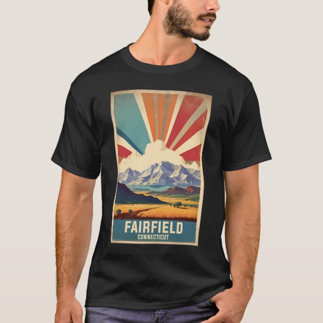 Fairfield Connecticut Usa Vintage Travel Tourism   T-Shirt (Front)