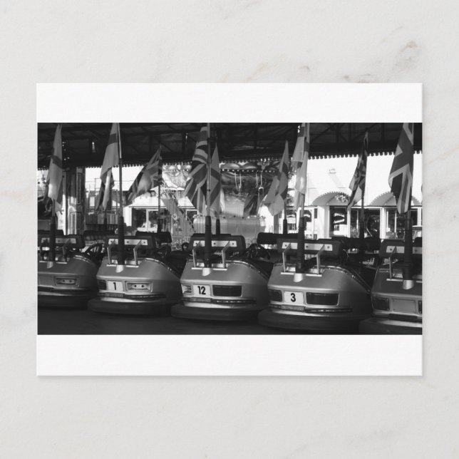 Fairground Dodgem Bumper Car Post Card (Front)