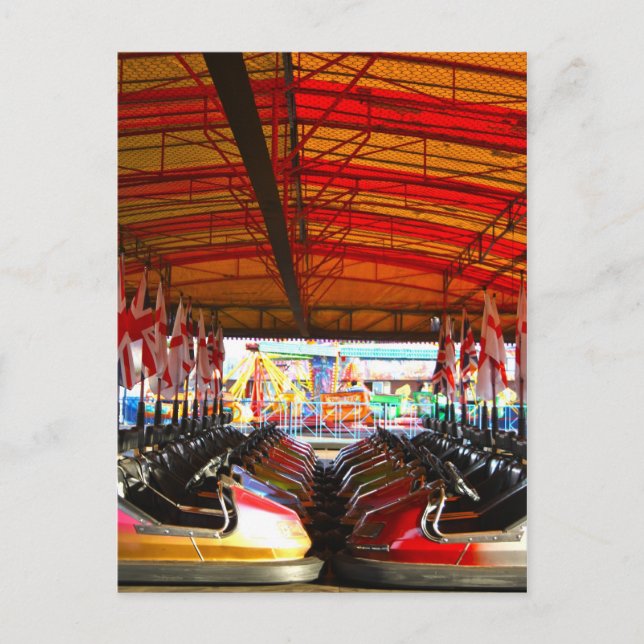 Fairground Dodgem Bumper Cars  Postcard (Front)