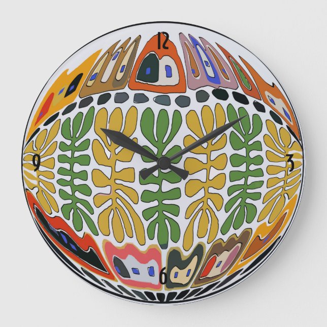 Fairgrounds, New Orleans Abstract Art Large Clock (Front)