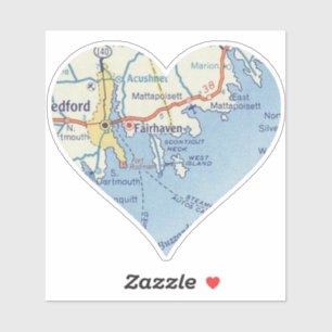Fairhaven MA Classic Map Sticker