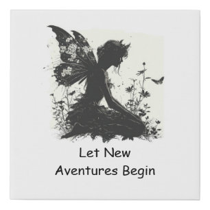 Fairies Adventure Silhouette theme Faux Canvas Print