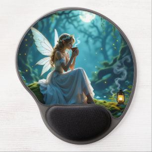Fairies and Coffee Enchanted Forest Gel Mouse Pad