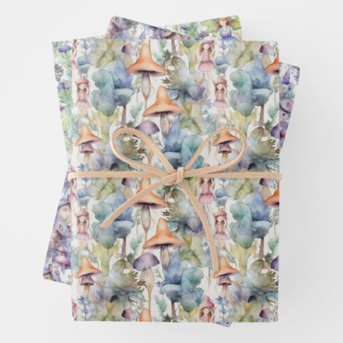 FAIRIES AND FAIRY HOUSES GIFT WRAPPING PAPER SHEETS