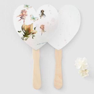 Fairies and fantasy garden hand fan