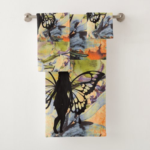 Fairies and flowers towel set
