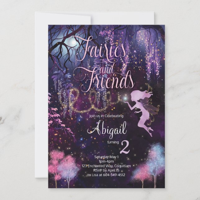 Fairies and Friends Birthday Invitation (Front)