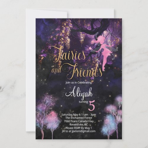 Fairies and Friends Birthday Invitation