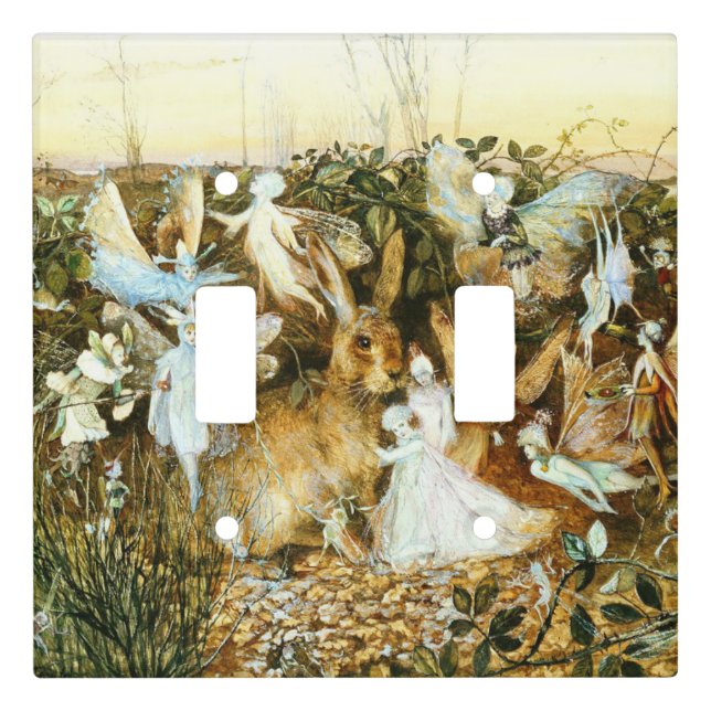 Fairies and Rabbit Light Switch Cover (Front)