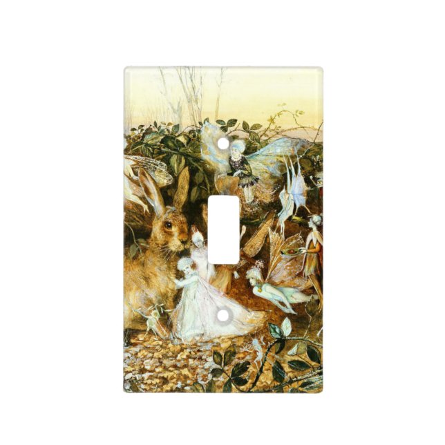 Fairies and Rabbit Light Switch Cover (Front)