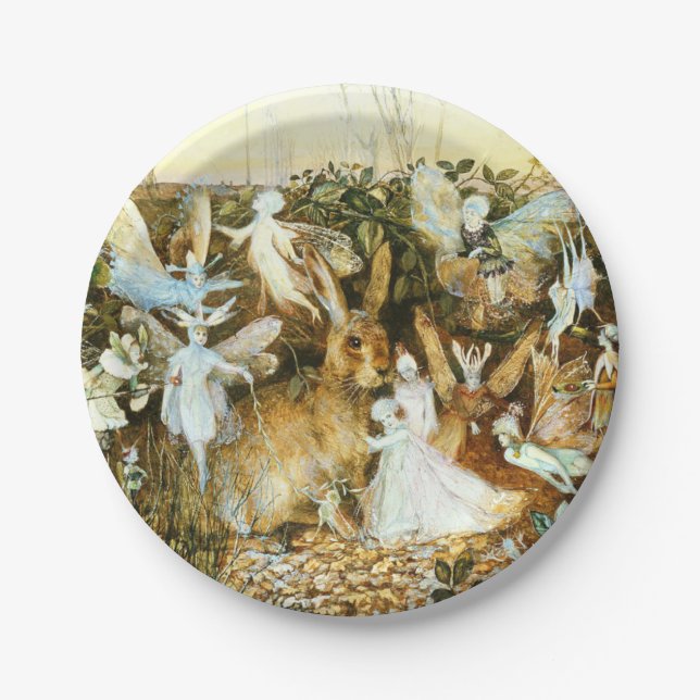 Fairies and Rabbit Paper Plates (Front)