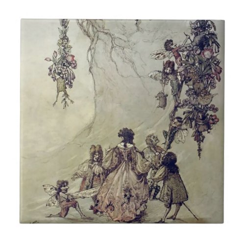 Fairies Ascent by A Duncan Carse Ceramic Tile