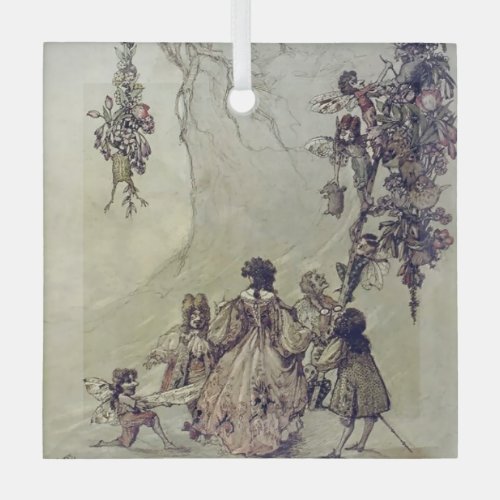 Fairies Ascent by A Duncan Carse Glass Ornament