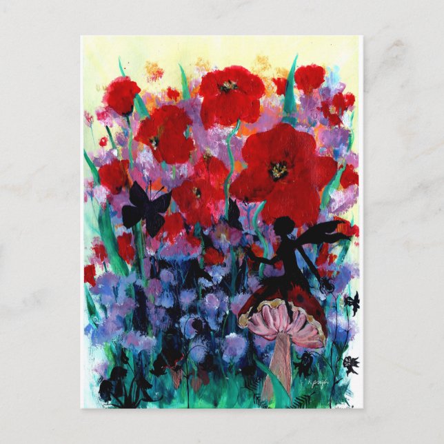 Fairies at the bottom of the garden postcard (Front)