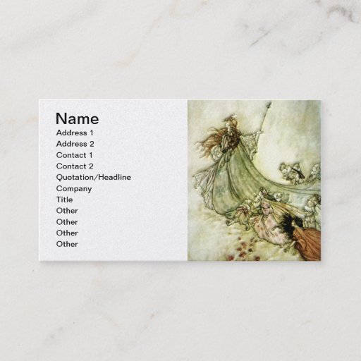 Customizable Fairies Away - Arthur Rackham Business Cards
