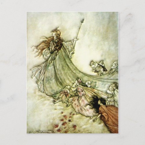 Fairies Away _ Arthur Rackham Postcard