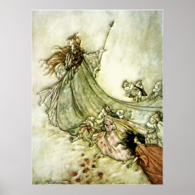 Fairies Away - Arthur Rackham Poster (Front)