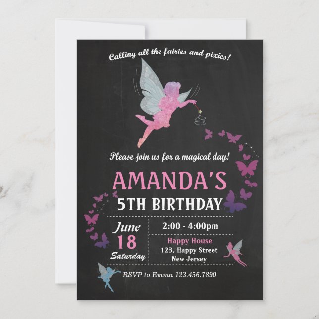 Fairies Birthday Invitation (Front)
