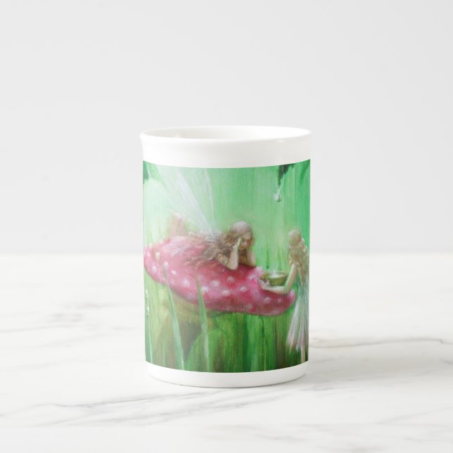 Fairies Collecting Raindrops by Lynne Bellchamber Bone China Mug (Front)