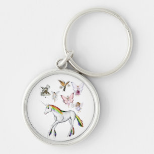 Fairies Color the Unicorn Keychain