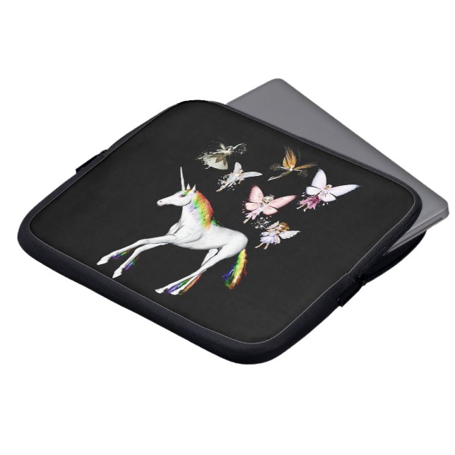 Fairies Color the Unicorn Laptop Sleeve (Front Top)