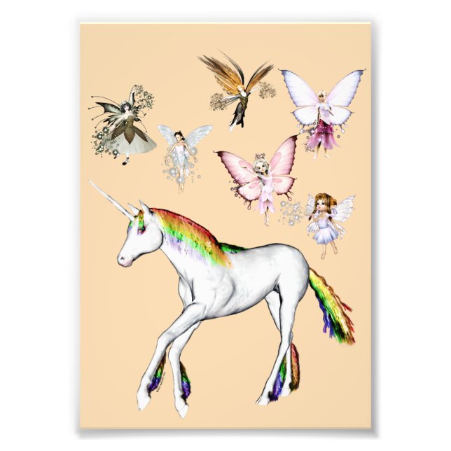 Fairies Color the Unicorn Photo Print (Front)