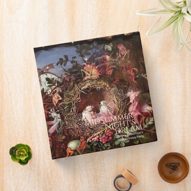 fairies in a Bird's Nest Classic Artwork 3 Ring Binder (In Situ)
