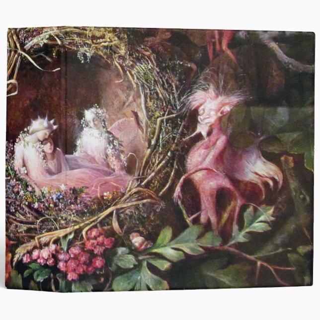 Fairies in a Birds Nest, John Anster Fitzgerald 3 Ring Binder (Front/Spine)